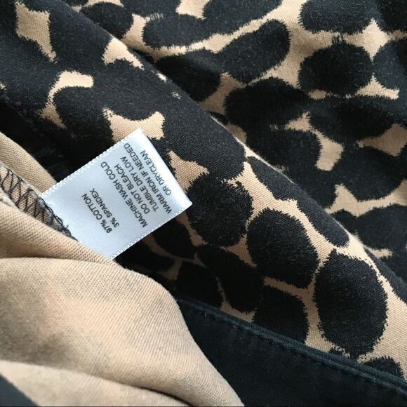 LOFT Ann Taylor Ankle Pants Printed Womens Size 6 Black Brown - Picture 3 of 7